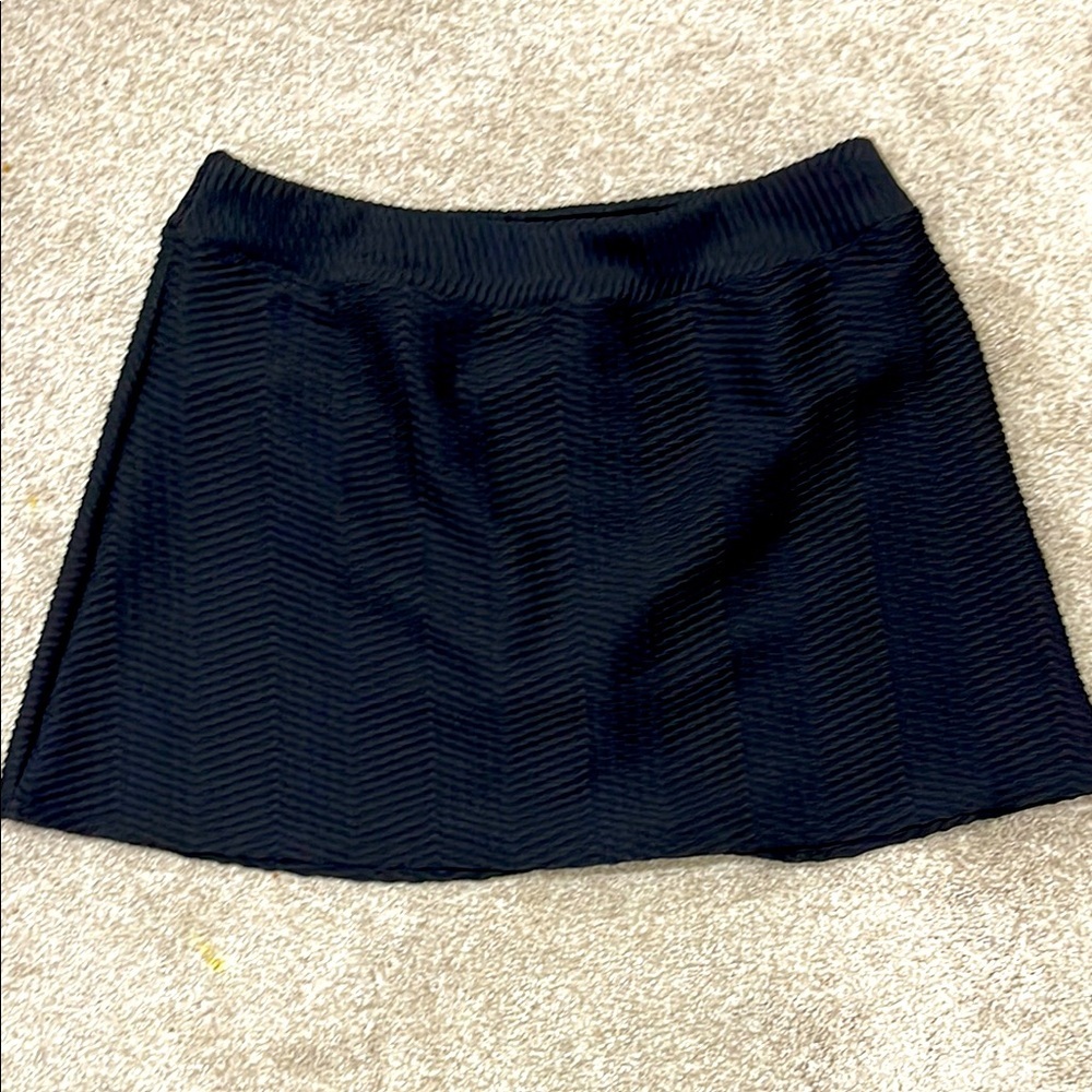 Black Textured Women's Skirt